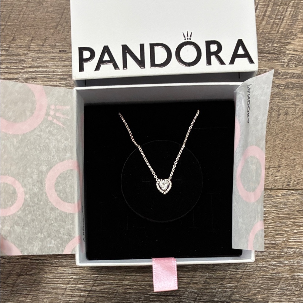Pandora Silver Heart Pendant Necklace
